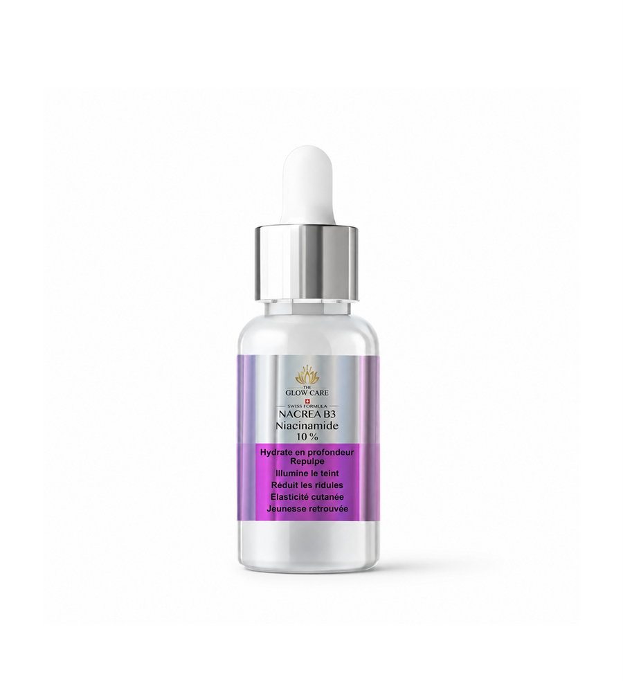 Nacrea B3 Sérum Niacinamide 10% & Prébiotiques – Swiss Formula – Sérum Visage Hydratant, Pores & Teint Uniforme