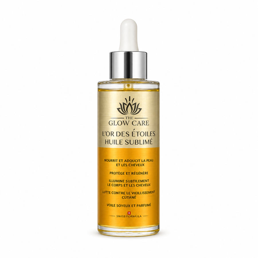 Huile Sublime L’Or des Étoiles – Huile Sèche Multi-Usages Visage, Corps & Cheveux – Glow Doré, Nutrition & Éclat – Swiss Formula