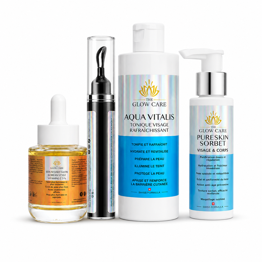 Pack Glow Ritual — Routine Visage Éclat, Hydratation & Regard — 4 Soins Swiss Formula