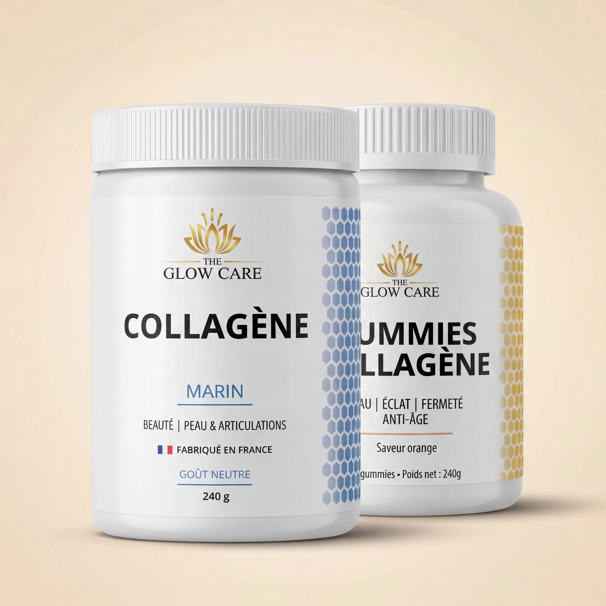 Duo Collagène The Glow Care - Collagène Marin + Gummies Collagène - Routine complète peau éclat fermeté Swiss Formula