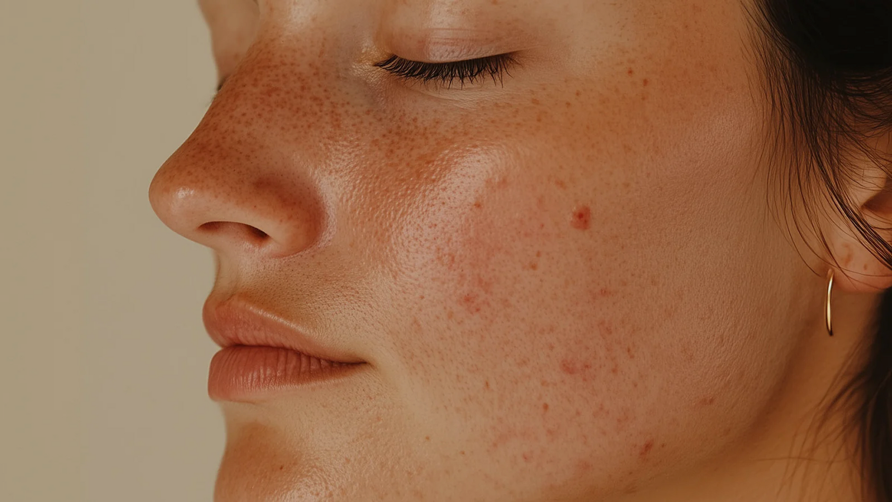 Peau avant la routine The Glow Care